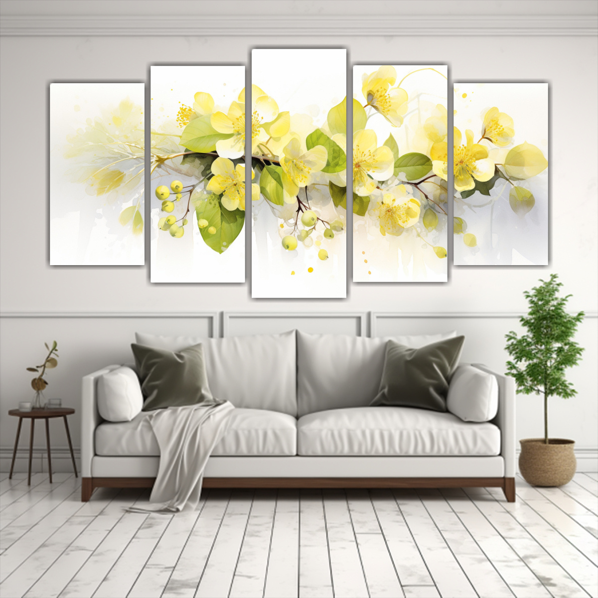 pinturas-abstractas-juveniles-de-flores-de-tilo-en-colores-amarillo-y-blanco-en-acuarela-1