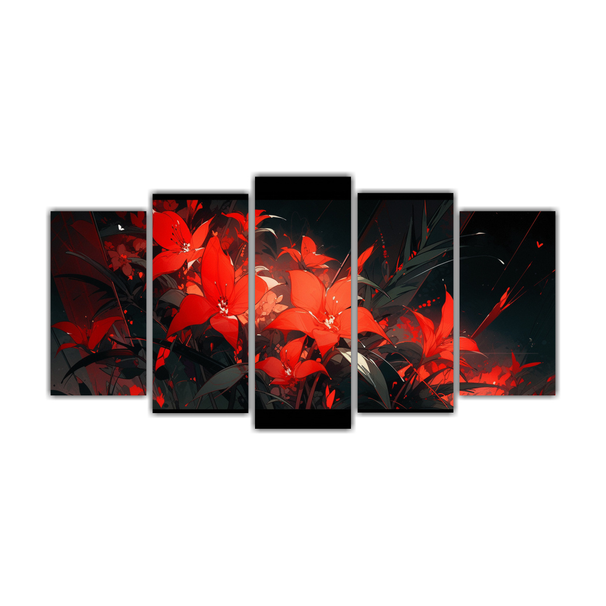 pinturas-de-decoraci-n-5-movimiento-de-bellas-artes-exclusivo-rojo-y-negro-atmosfera-neonoir-en-el-estilo-de