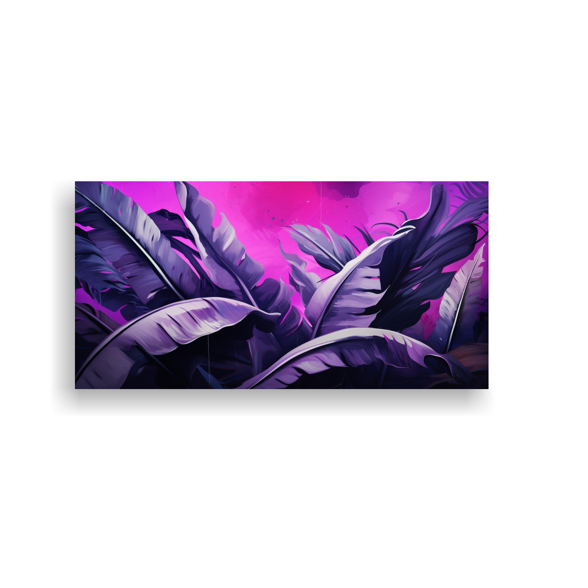 pinturas-de-decoraci-n-con-hojas-de-pl-tano-en-colores-p-rpura-y-atm-sfera-neonoir-