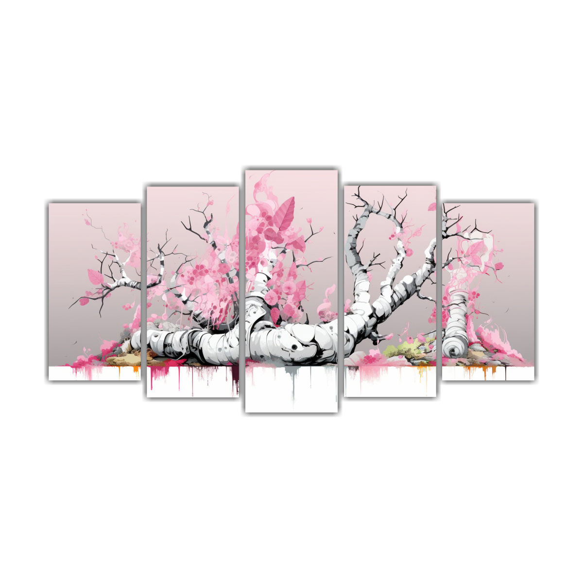 pinturas-de-decoraci-n-con-impresi-n-de-finas-l-neas-de-un-rbol-bons-i-de-abedul-en-colores-blanco-y-rosa-con-atm-sfera-neonoir