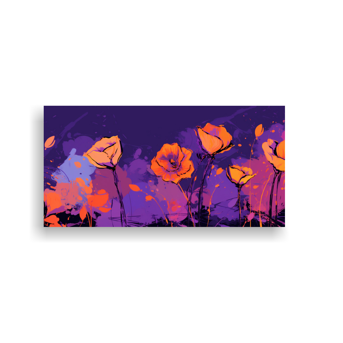 pinturas-de-decoraci-n-de-arte-de-pared-en-colores-p-rpura-y-naranja-con-atm-sfera-neonoir-en-el-estilo-cl-sico