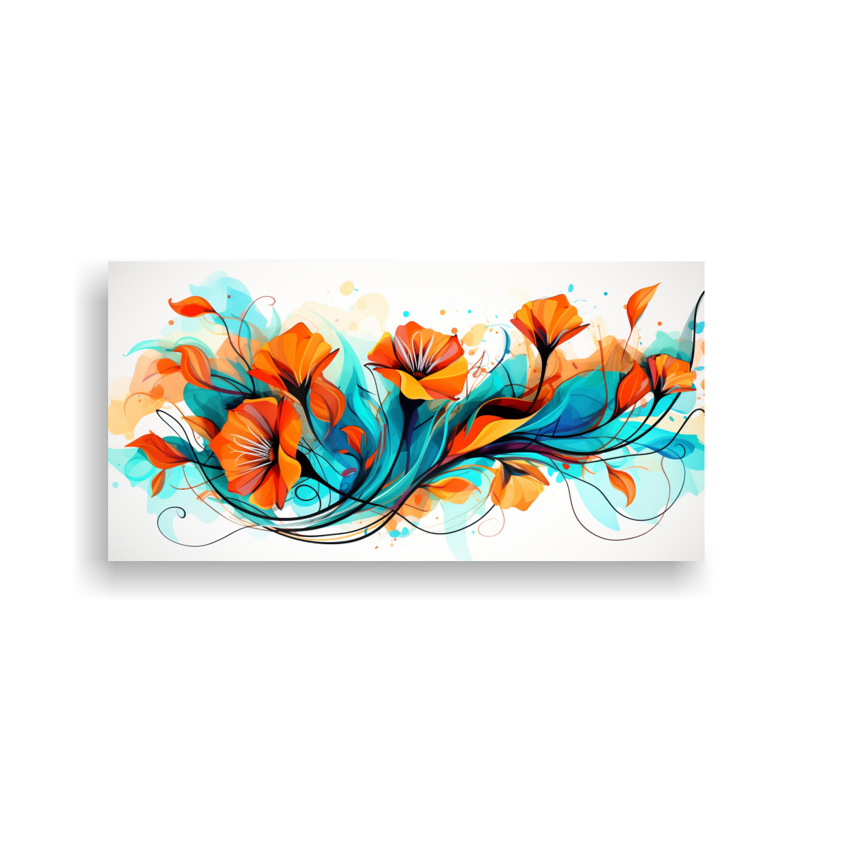 pinturas-de-decoraci-n-en-lienzo-alta-calidad-naturaleza-viva-en-colores-turquesa-y-naranja-atm-sfera-neonoir