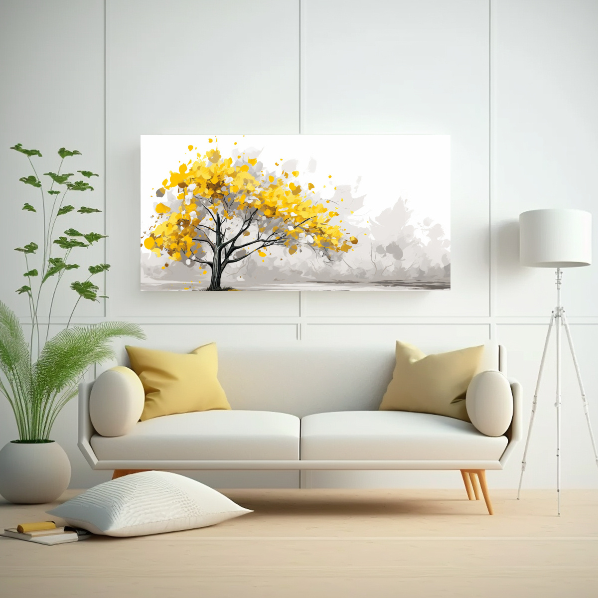 pinturas-decorativas-arte-calidos-simple-rbol-de-lamo-en-amarillo-y-blanco-con-atm-sfera-neonoir-1-1