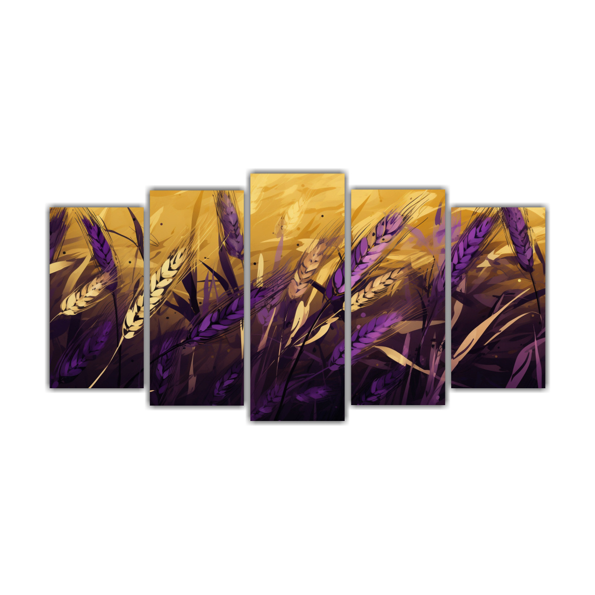 pinturas-decorativas-con-escena-de-granos-de-arroz-amarillos-y-morados-en-atm-sfera-neonoir-conjunto-de-5-lienzos-de-dibujo-en-tela-