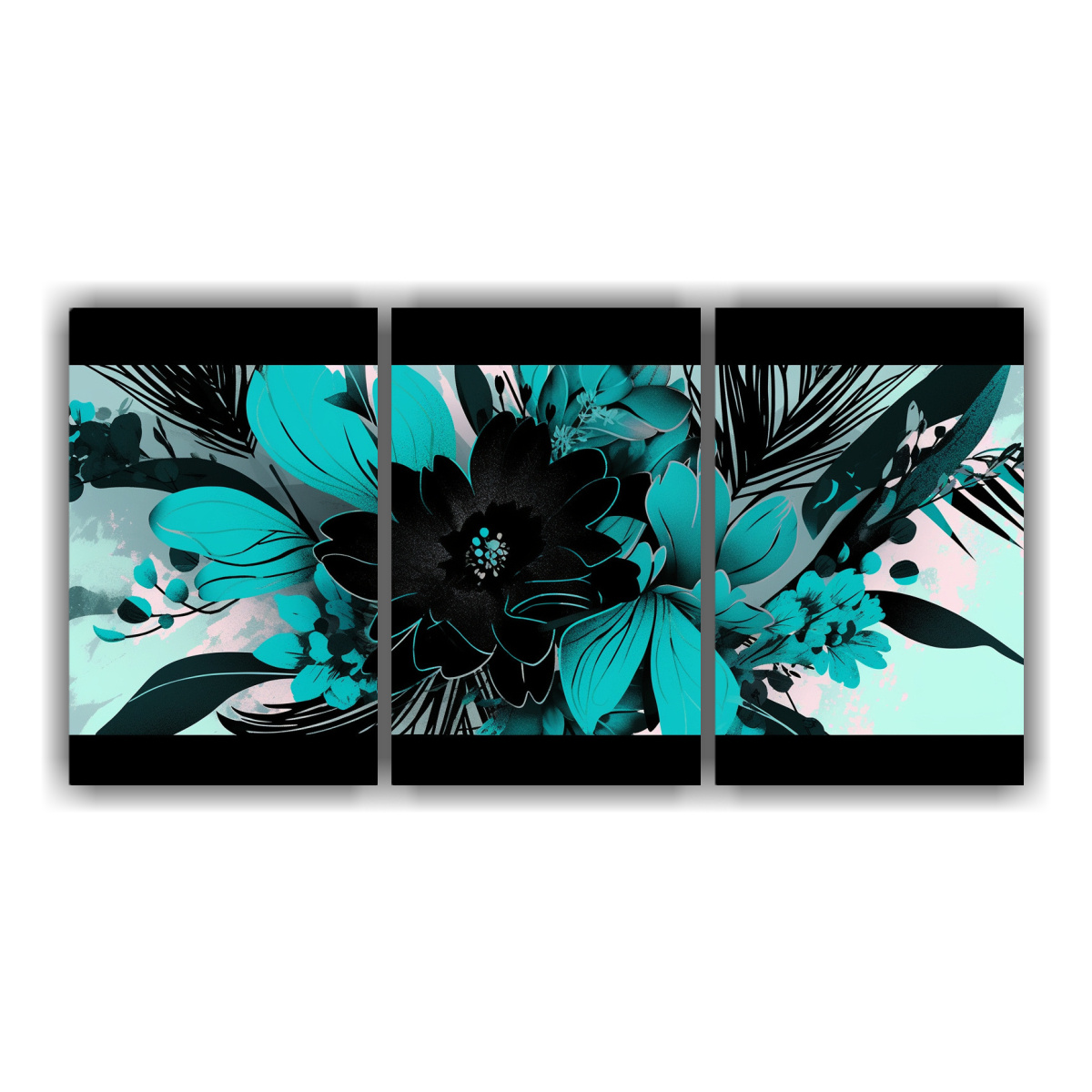 pinturas-decorativas-con-motivos-turquesa-y-negro-en-estilo-neonoir-en-el-arte-de-tres-artes-