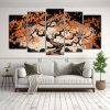 pinturas-decorativas-de-alta-calidad-en-lienzo-cinco-rbol-de-roble-en-colores-naranja-y-negro-atm-sfera-neonoir-elegante-1