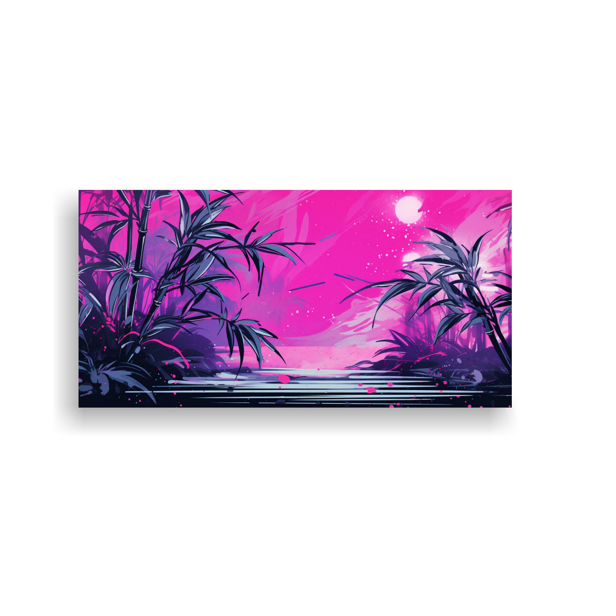 pinturas-decorativas-de-colores-bonitos-de-plantas-de-bamb-en-tonos-p-rpura-y-rosa-con-atm-sfera-neonoir
