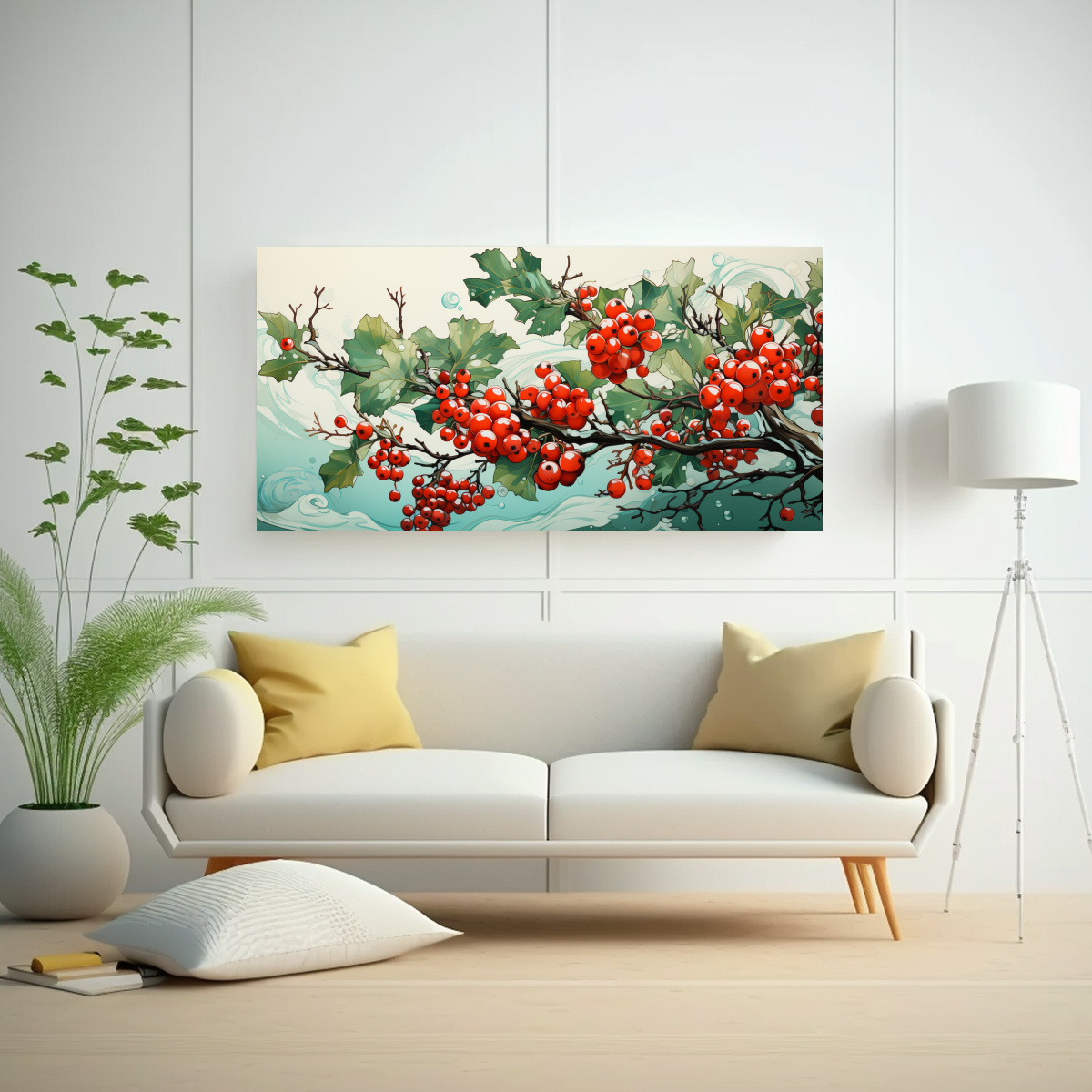 pinturas-decorativas-de-composici-n-tonos-fantas-a-rbol-de-acebo-en-verde-y-rojo-atmosfera-neonoir-1