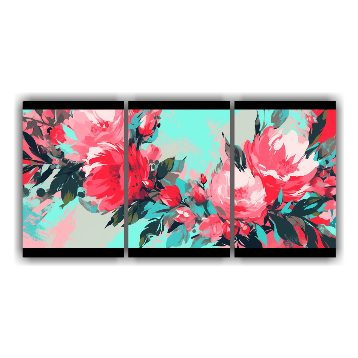 pinturas-decorativas-de-la-colecci-n-artes-abstracci-n-alegr-a-en-turquesa-y-rosa-en-ambiente-neonoir