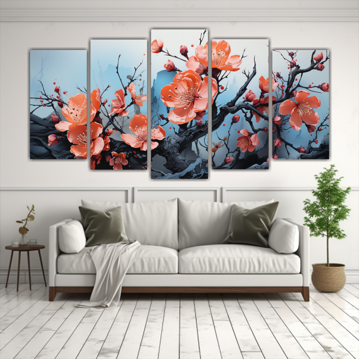 pinturas-decorativas-de-rbol-de-holly-en-colores-negro-atm-sfera-neonoir-y-neo-pop-en-cinco-lienzos-de-alta-calidad-1