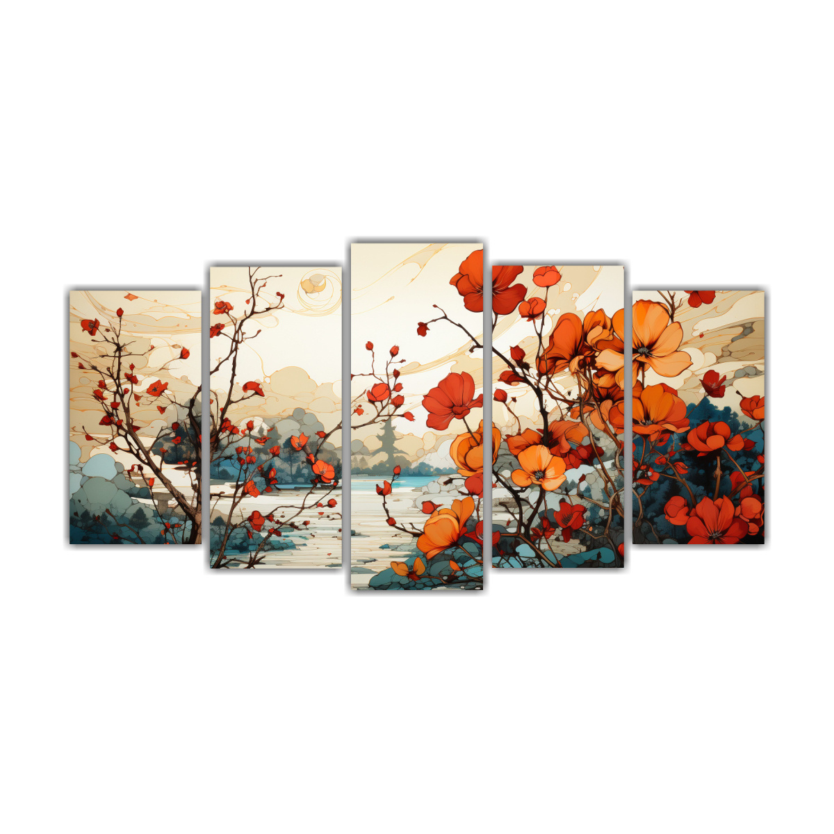 pinturas-decorativas-de-rboles-frutales-en-colores-rojo-y-naranja-con-atm-sfera-neonoir