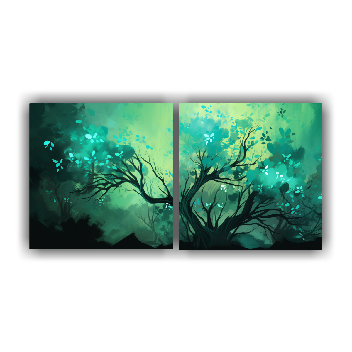 pinturas-decorativas-dos-canvas-expresion-sensibilidad-art-stica-bosque-en-colores-verde-y-turquesa-atm-sfera-neonoir