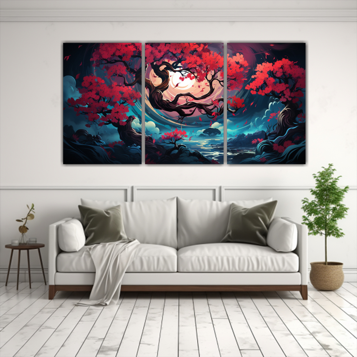 pinturas-decorativas-en-lienzo-con-finas-l-neas-brillantes-en-fucsia-y-bons-i-en-colores-rojo-y-turquesa-estilo-neonoir-1