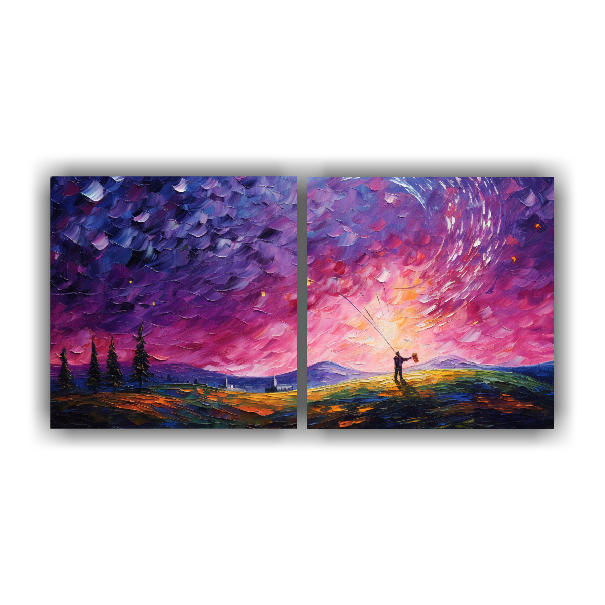 pinturas-decorativas-inspiradoras-de-lienzo-con-motivo-de-la-noche-estrellada-de-un-hombre-volando-una-cometa-en-p-rpura-y-rosa-set-2