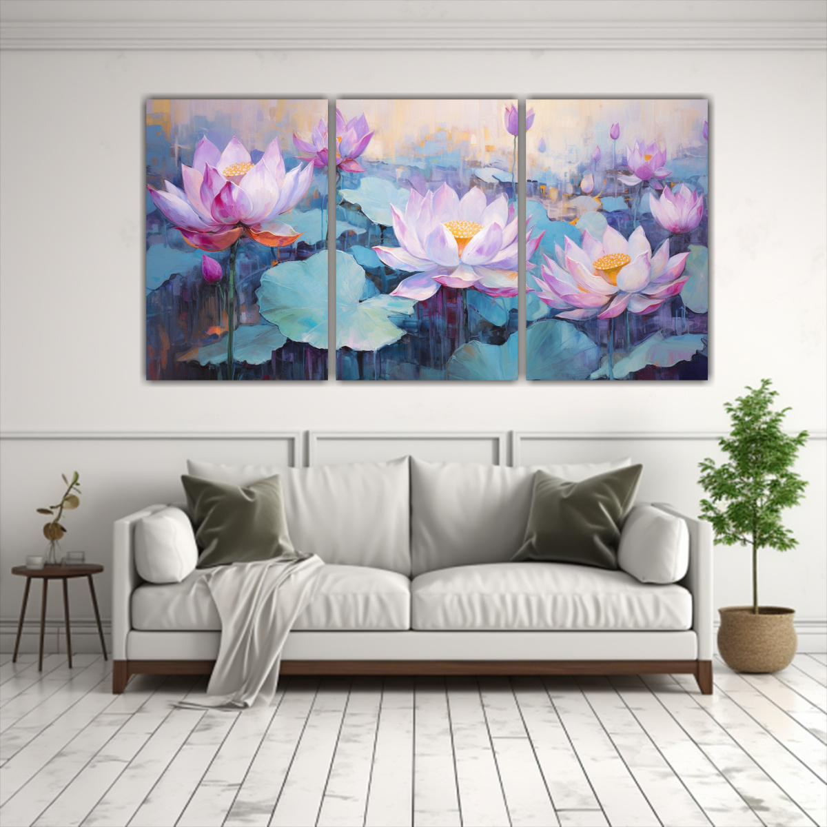 pinturas-decorativas-postimpresionistas-de-flores-de-loto-p-rpura-y-turquesa-en-lienzo-juego-de-3-1