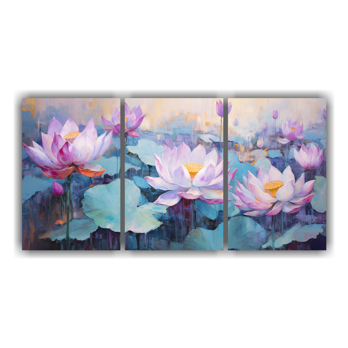 pinturas-decorativas-postimpresionistas-de-flores-de-loto-p-rpura-y-turquesa-en-lienzo-juego-de-3