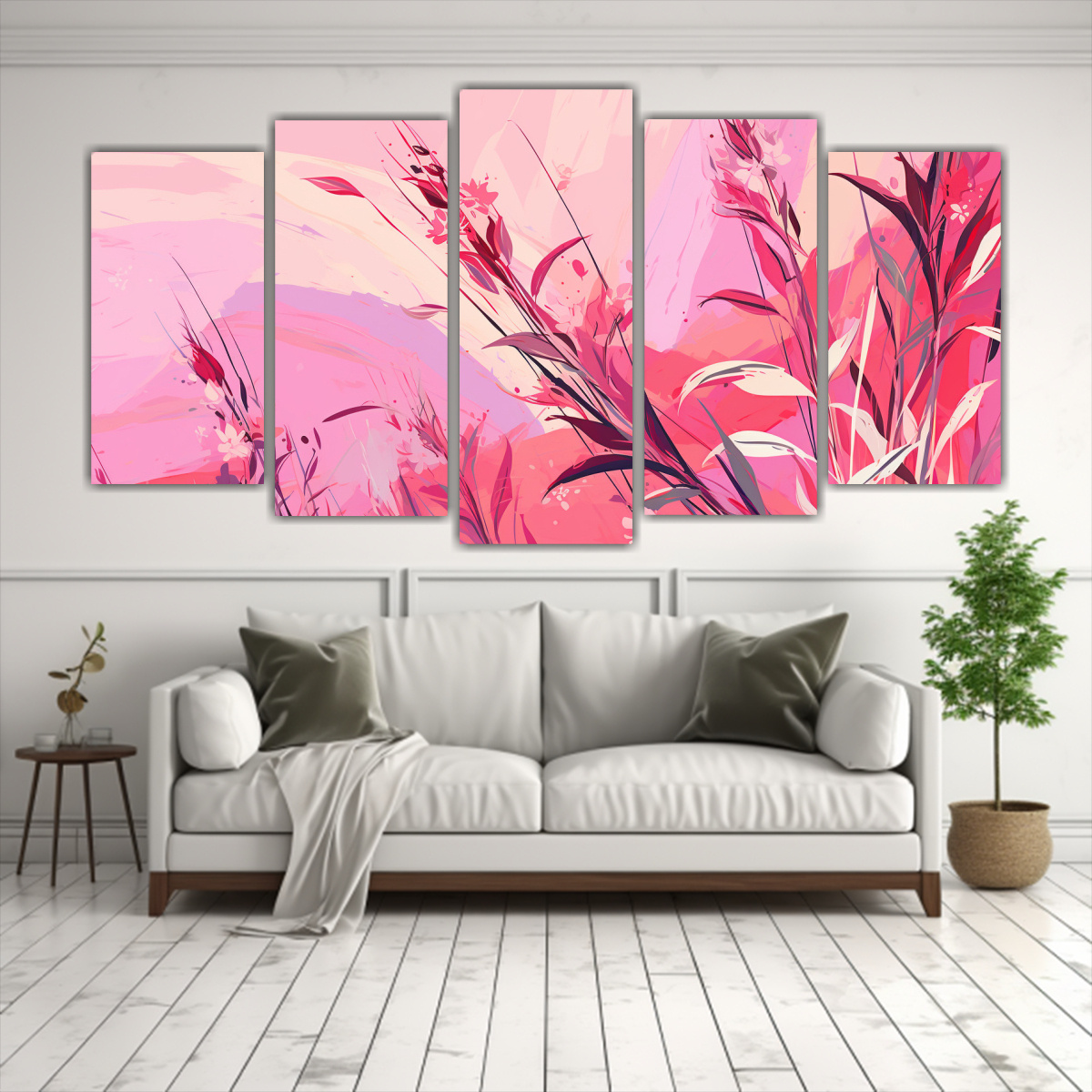 pinturas-en-bastidor-calidos-con-hierbas-de-lemongrass-en-colores-rosa-1