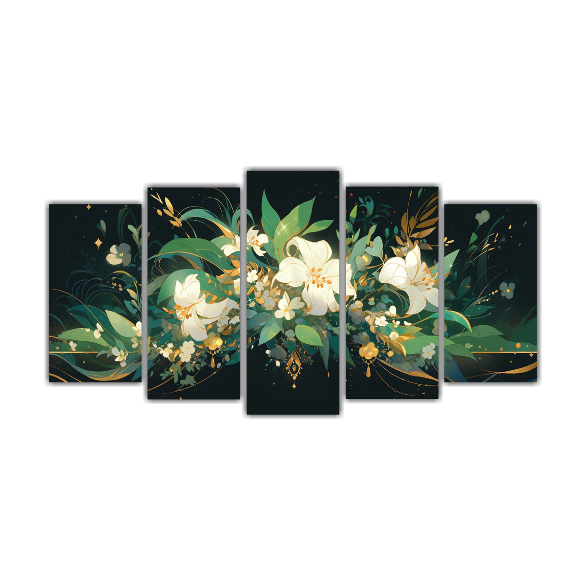 pinturas-hermoso-belleza-verde-y-oro-neonoir-atmosfera-en-el-estilo-de-decoraci-n-