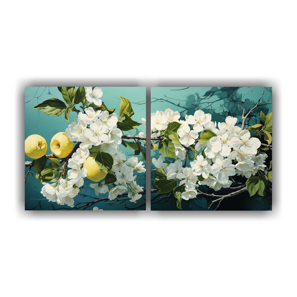 pinturas-modernas-de-dos-lienzos-con-detalles-intrincados-de-un-rbol-de-lim-n-en-colores-verde-y-blanco-atm-sfera-neonoir-