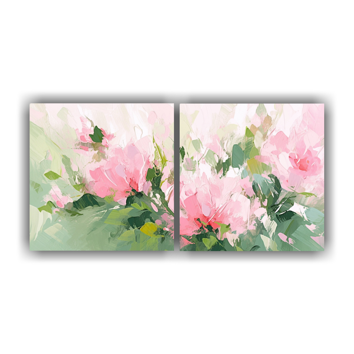 set-2-lienzos-concepto-belleza-cuadros-florales-verde-y-rosa-en-la-pintura-sobre-lienzo-para-decoraci-n