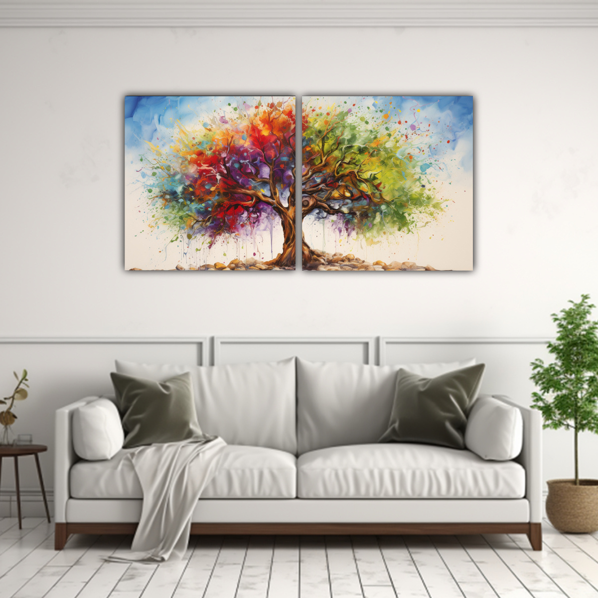 set-2-lienzos-de-tela-expresi-n-fantas-a-arco-ris-en-rbol-de-oliva-1