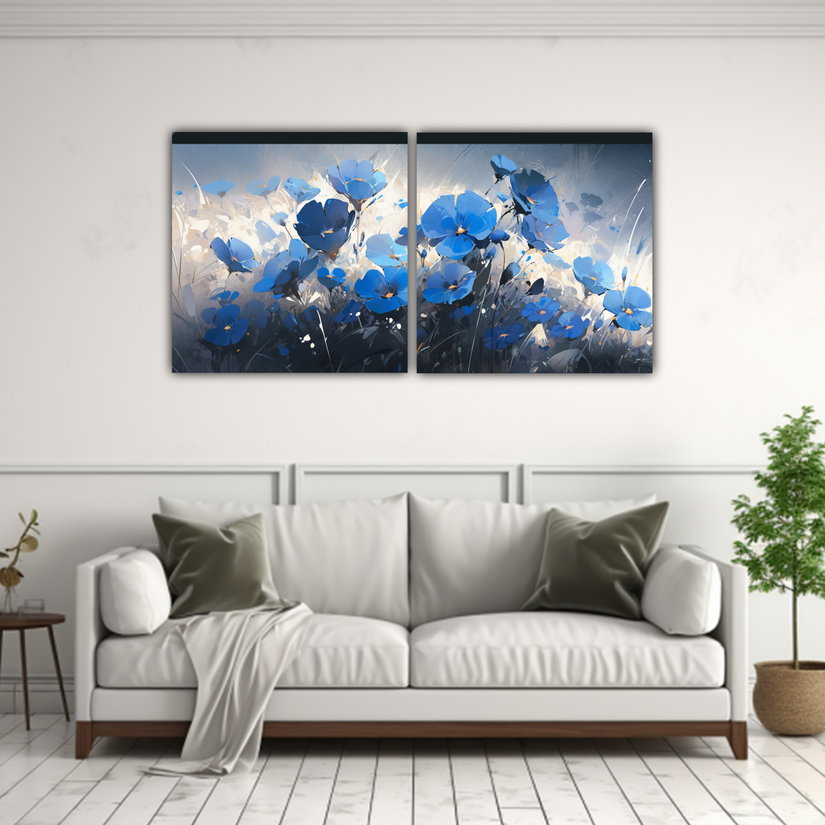 set-2-lienzos-decorativos-impacto-visual-flores-negras-y-azules-sobre-lienzo-en-la-pintura-de-decoraci-n-1