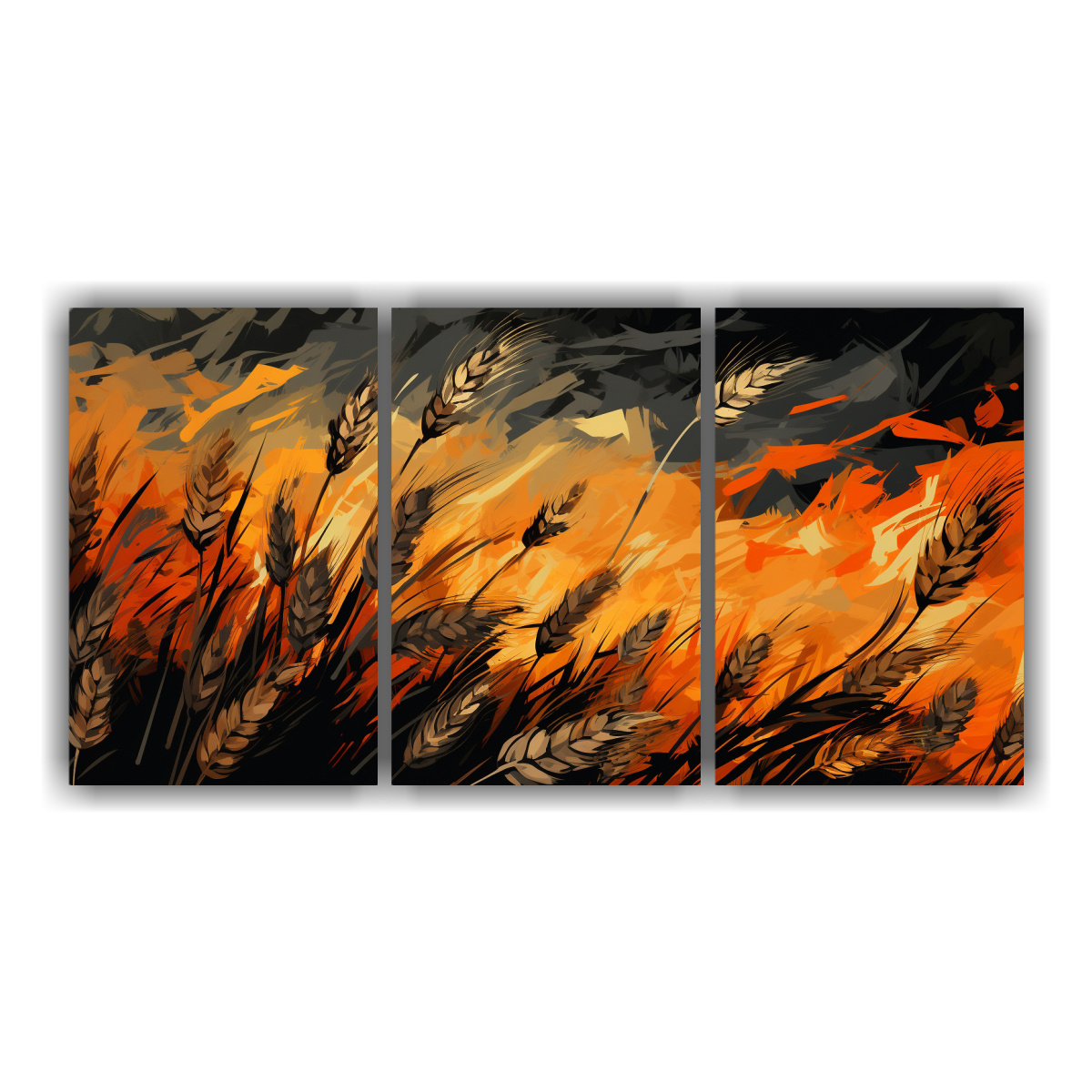 set-3-cuadros-expresi-n-motivo-granos-de-trigo-en-colores-naranja-y-negro-atmosfera-neonoir