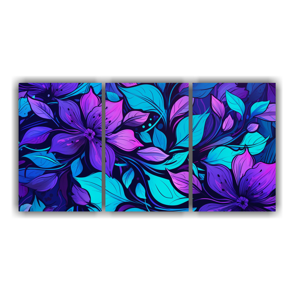 set-3-cuadros-modernos-resistentes-pared-ambiente-neonoir-morado-y-turquesa
