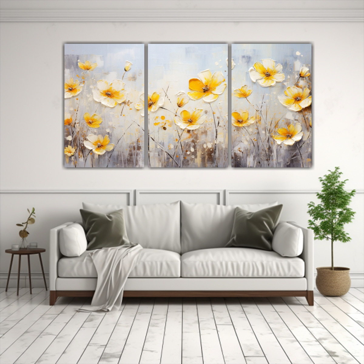set-3-cuadros-pared-vintage-textura-amarillo-y-plata-flores-en-lienzo-1
