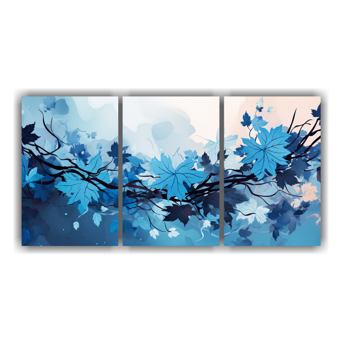 set-3-lienzos-galer-a-sala-rboles-de-maple-en-tonos-azules-ambiente-neonoir-neo-pop