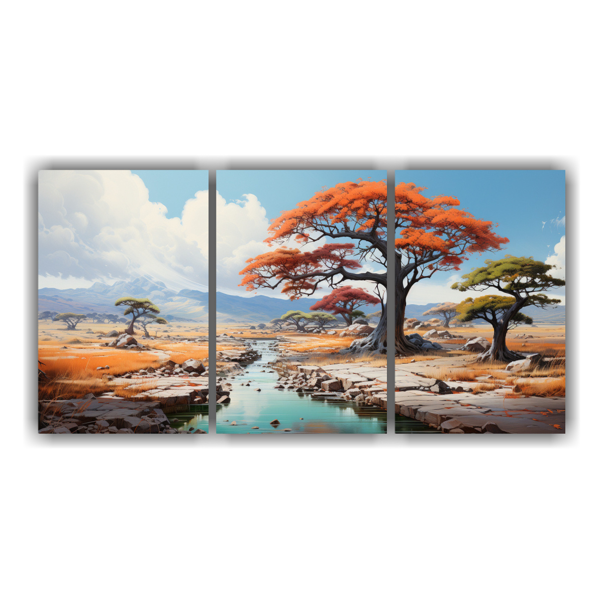 set-3-telas-en-bastidor-finas-l-neas-armon-a-a-sabana-y-desierto-rbol-rojo-y-turquesa-colores-abstractos