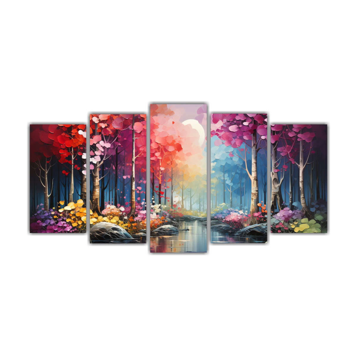 set-5-arte-de-pared-movimiento-est-tico-rbol-de-abedul-colores-del-arco-iris-pintura-abstracta-alta-resoluci-n-