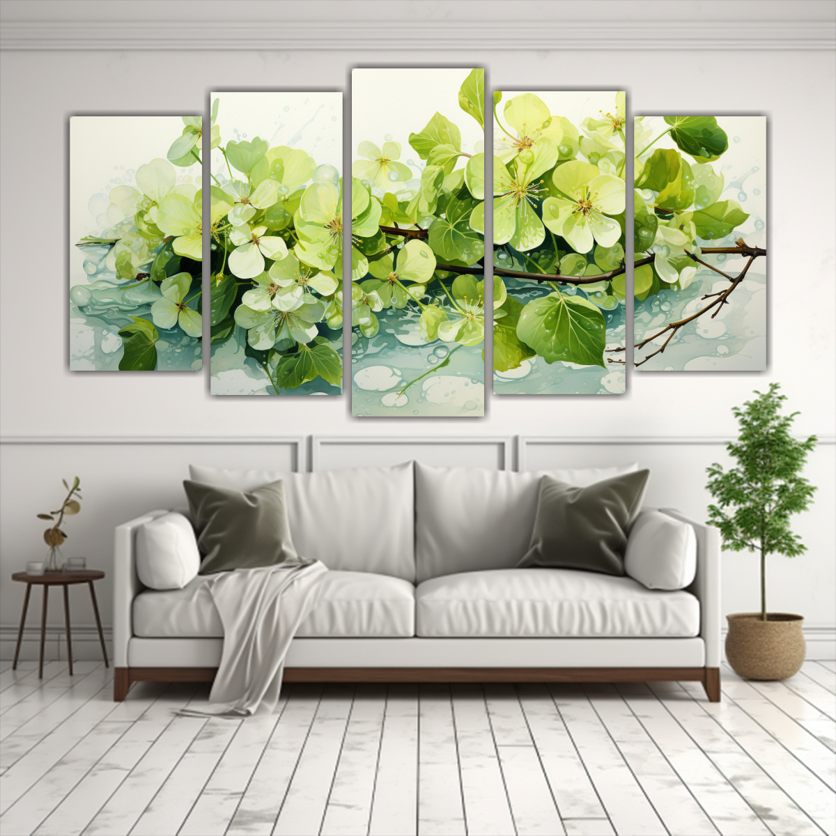 set-5-cuadro-de-arte-reflejo-de-flores-de-tilos-colores-verdes-pintura-abstracta-acuarela-1