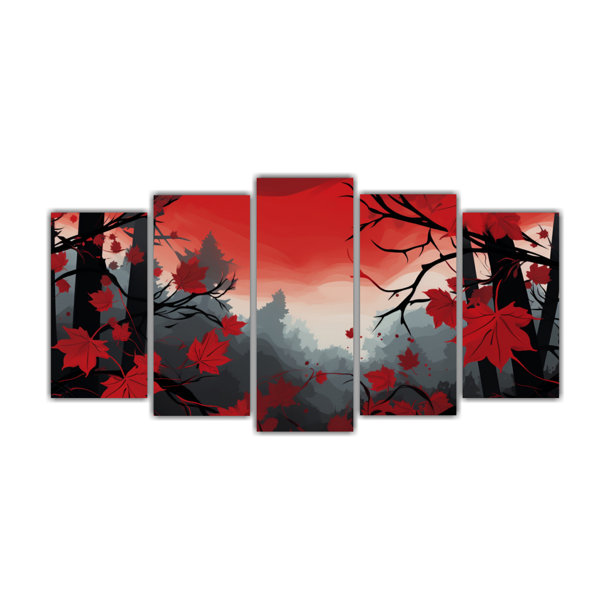 set-5-cuadros-abstractos-de-personalidad-con-rboles-de-arce-en-rojo-y-negro-atm-sfera-neonoir