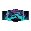set-5-cuadros-de-tela-canvas-con-figuras-de-un-rbol-de-bons-i-bougainvillea-en-colores-turquesa-y-negro