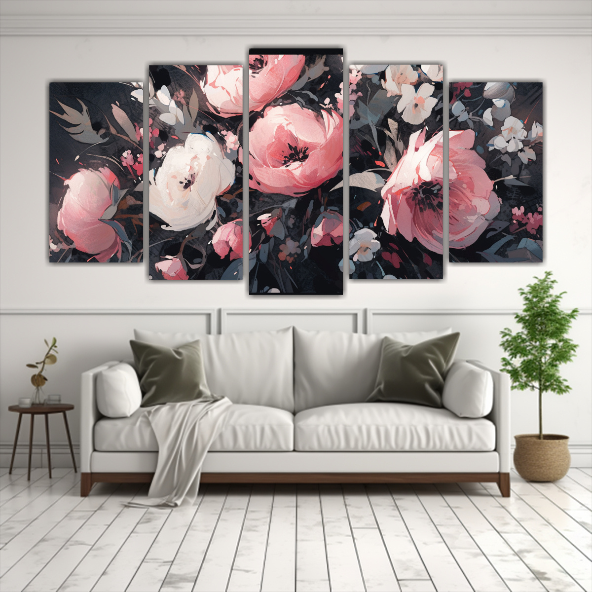 set-5-lienzos-expresi-n-black-and-pink-flores-en-lienzo-resistente-de-pintura-decorativa-1