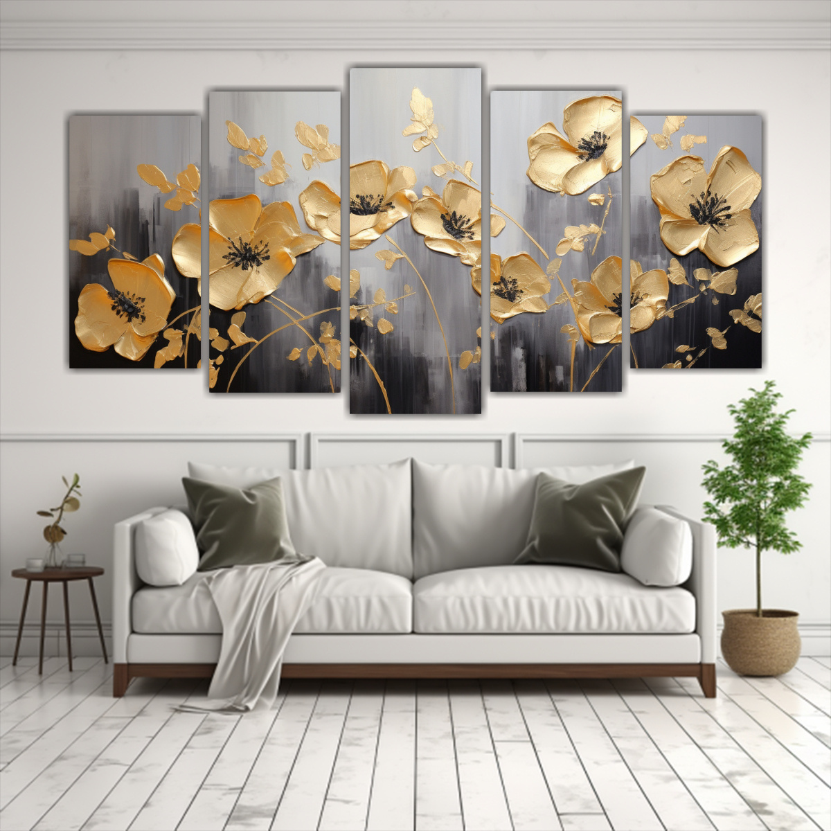 set-5-telas-en-bastidor-decorativo-para-cocina-a-gold-and-black-flowers-painting-on-canvas-1