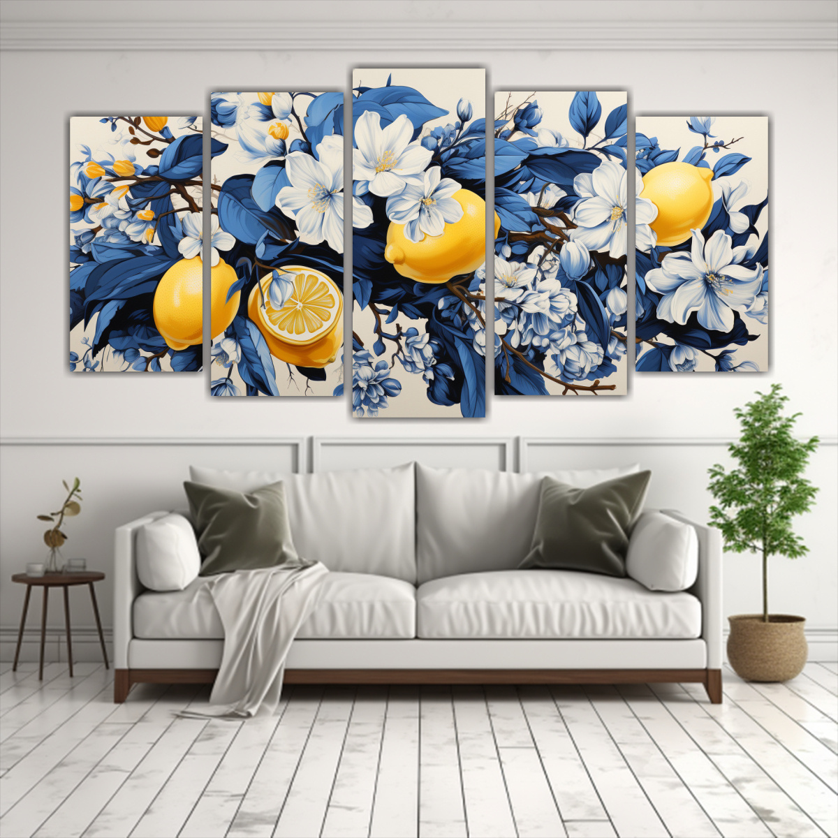 set-5-telas-en-bastidor-hermoso-linda-a-lemon-tree-in-white-and-blue-colors-neonoir-atmosphere-1-1