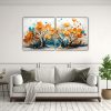 set-de-2-telas-en-bastidor-horizontal-de-rbol-cottonwood-en-colores-turquesa-y-naranja-neonoir-1