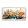 set-de-2-telas-en-bastidor-horizontal-de-rbol-cottonwood-en-colores-turquesa-y-naranja-neonoir