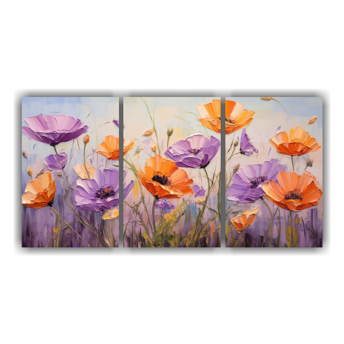 set-de-3-cuadros-tema-efecto-visual-flor-morada-y-naranja-en-lienzo-para-decoraci-n-de-pinturas