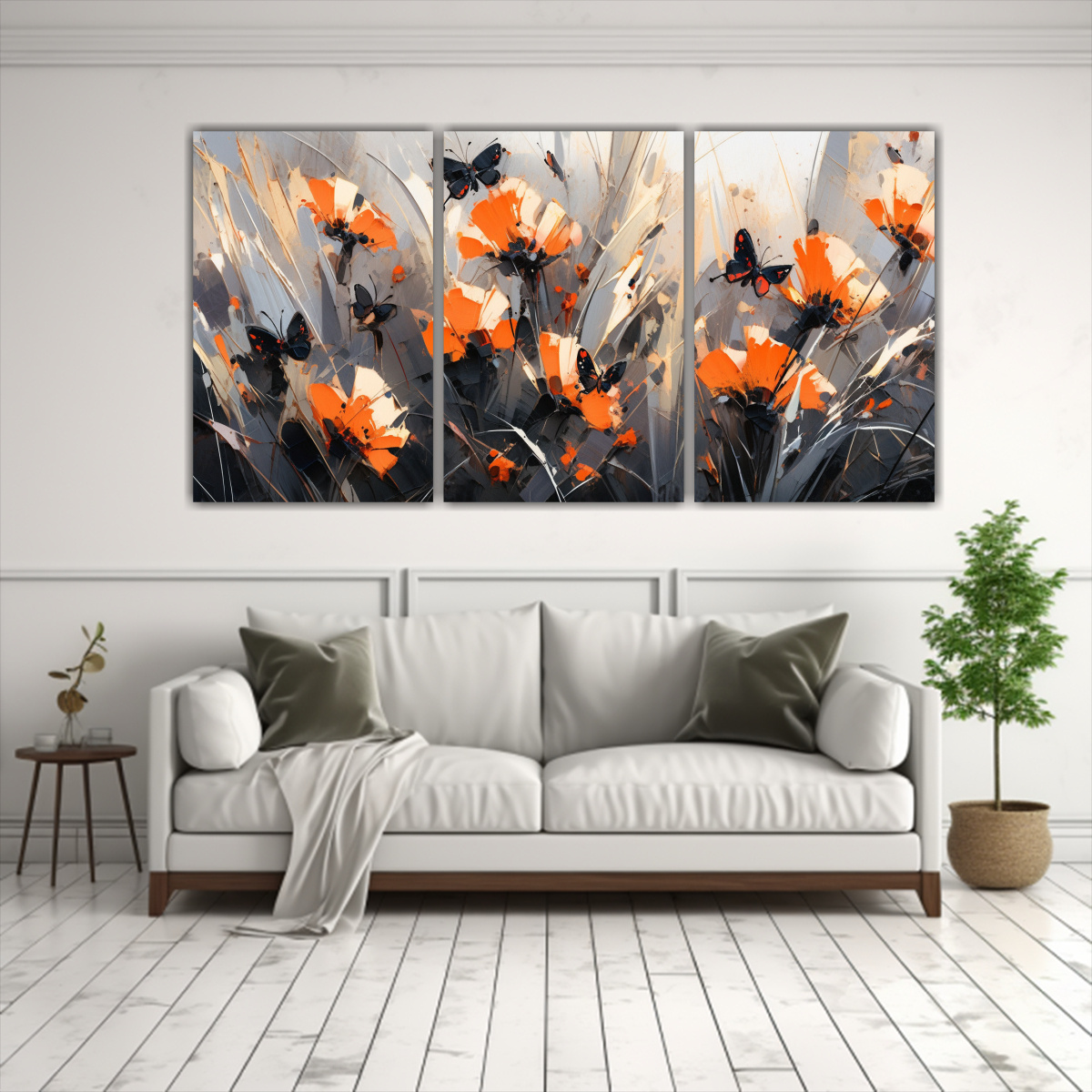 tr-ptico-de-flores-en-colores-naranja-y-negro-en-pintura-sobre-lienzo-1