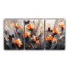 tr-ptico-de-flores-en-colores-naranja-y-negro-en-pintura-sobre-lienzo