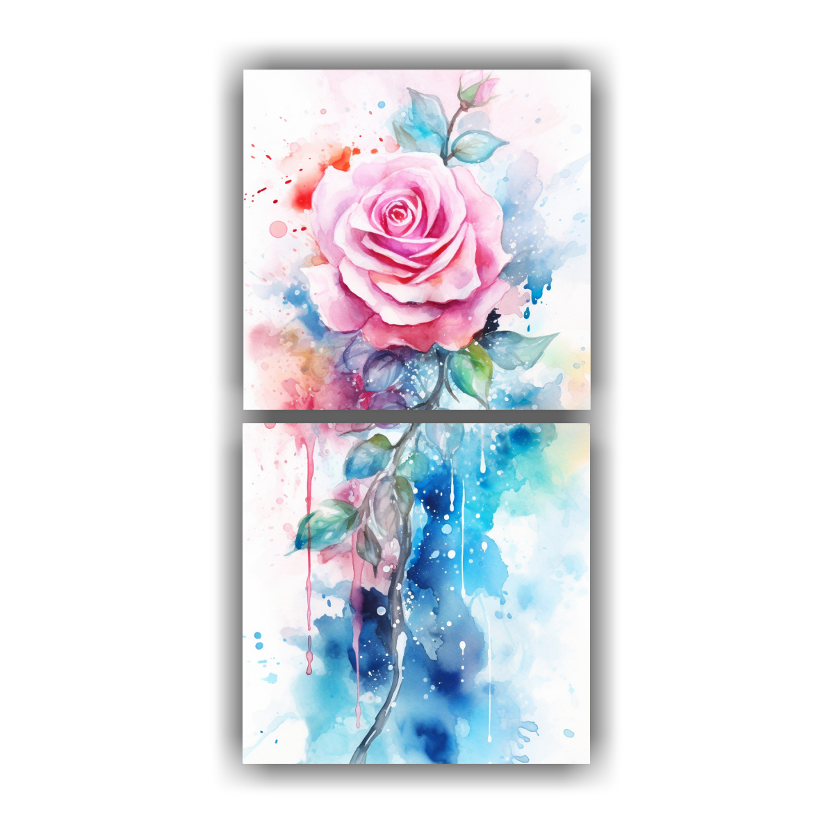 2-cuadros-intensos-de-arte-urbano-rosa-turquesa-y-colores-rosa-acuarela-splatter