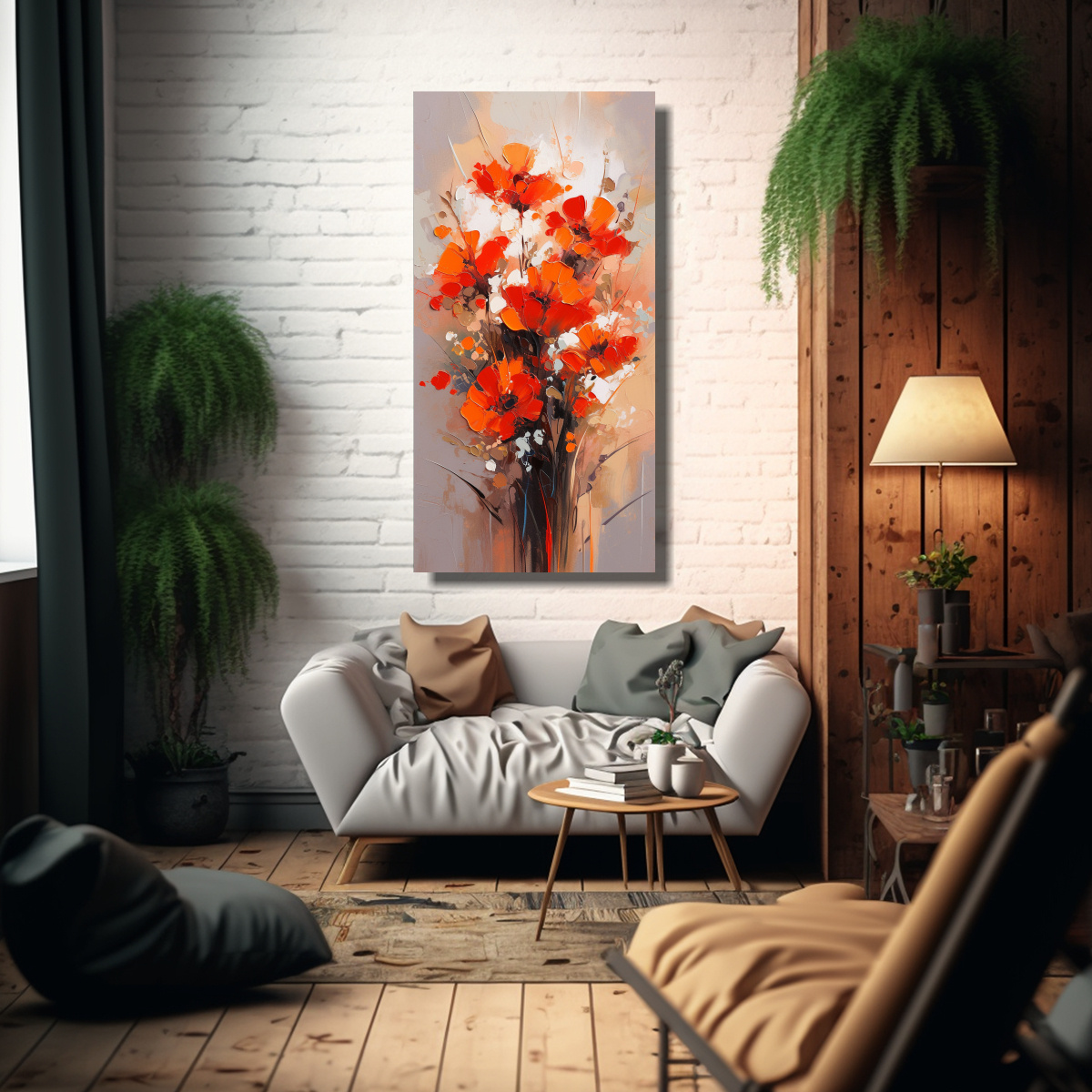 arte-de-pared-acuarela-intensidad-a-red-y-naranja-pintura-de-flores-en-lienzo-1
