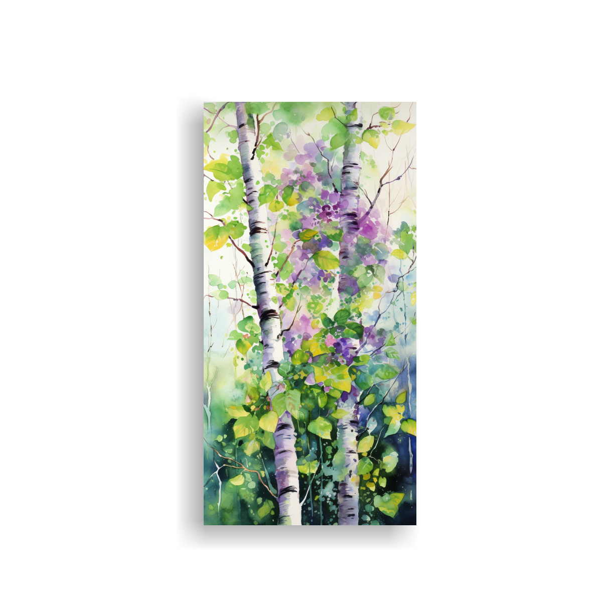 arte-de-pared-composici-n-simplicidad-rbol-de-abedul-verde-y-p-rpura-pintura-abstracta