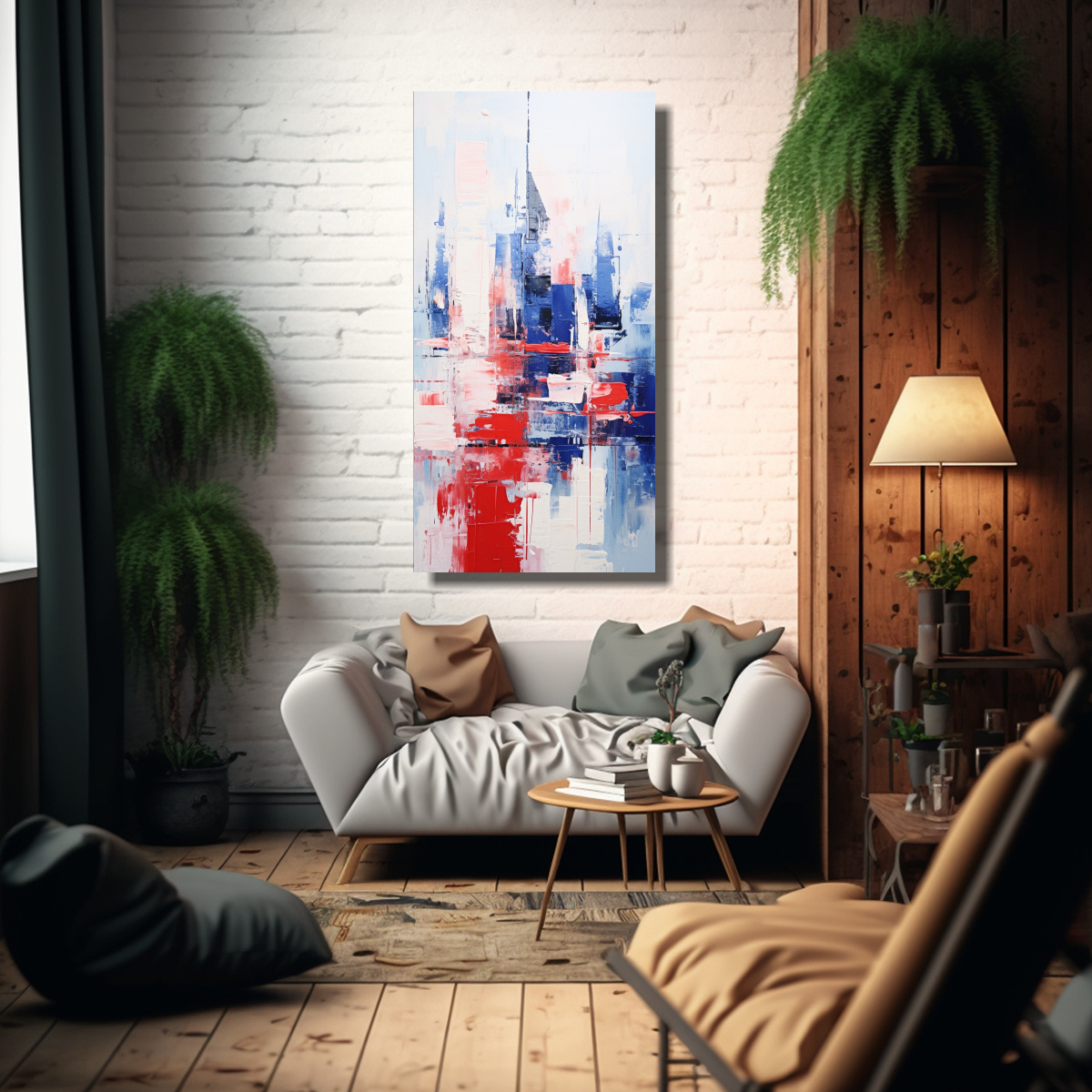 arte-de-pared-dise-o-cl-sico-abstracto-con-paisaje-urbano-pintado-con-azul-monocrom-tico-1