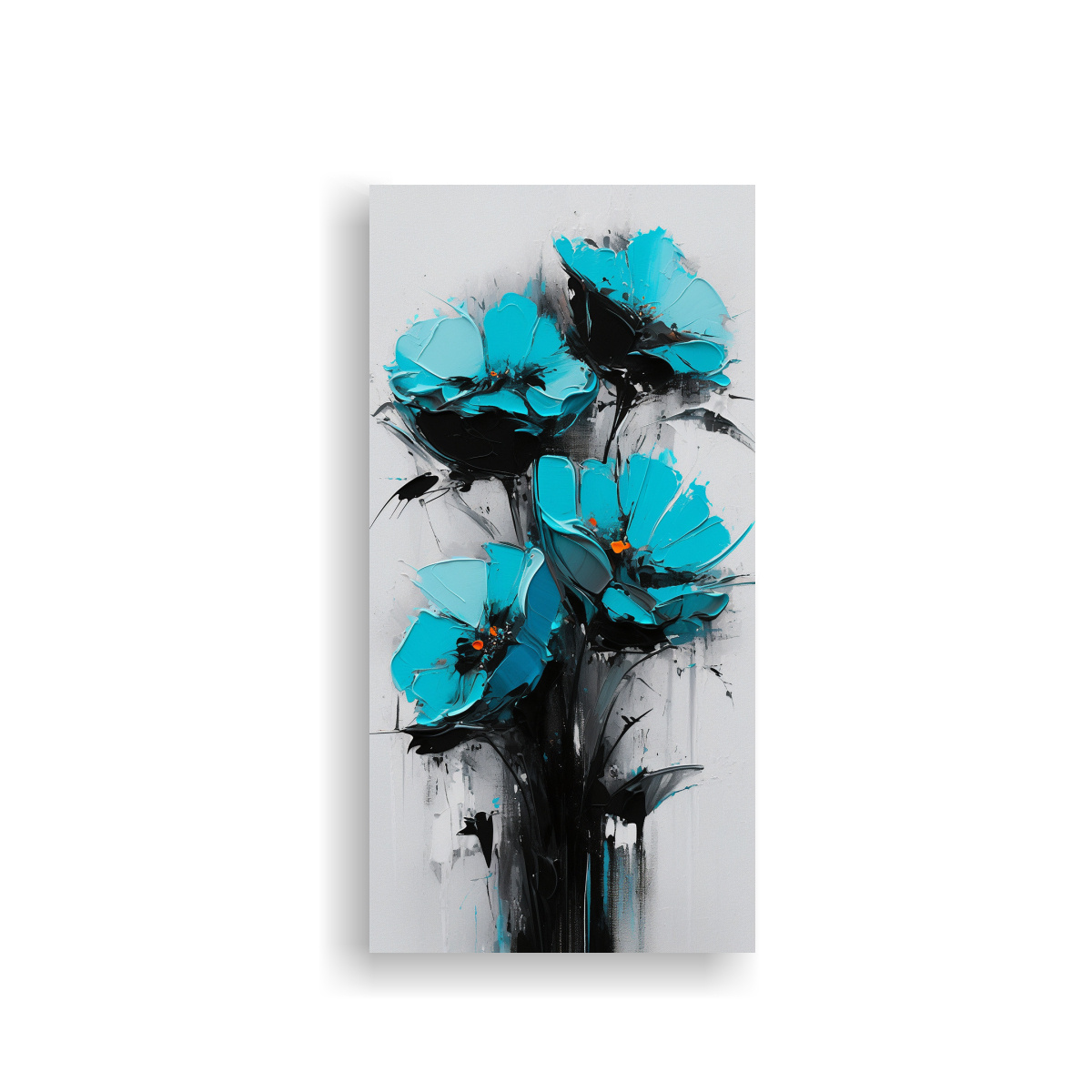 arte-de-pared-fotograf-a-composici-n-equilibrada-de-flores-turquesa-y-negro-en-lienzo-i