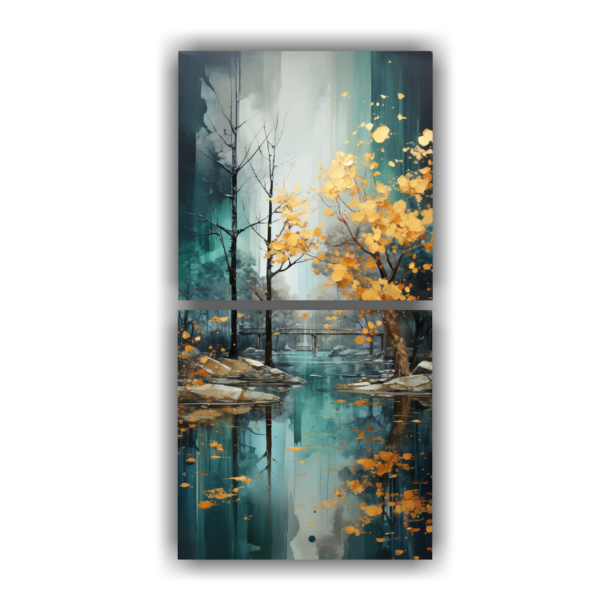 arte-de-pared-impreso-elegancia-rbol-en-plata-y-oro