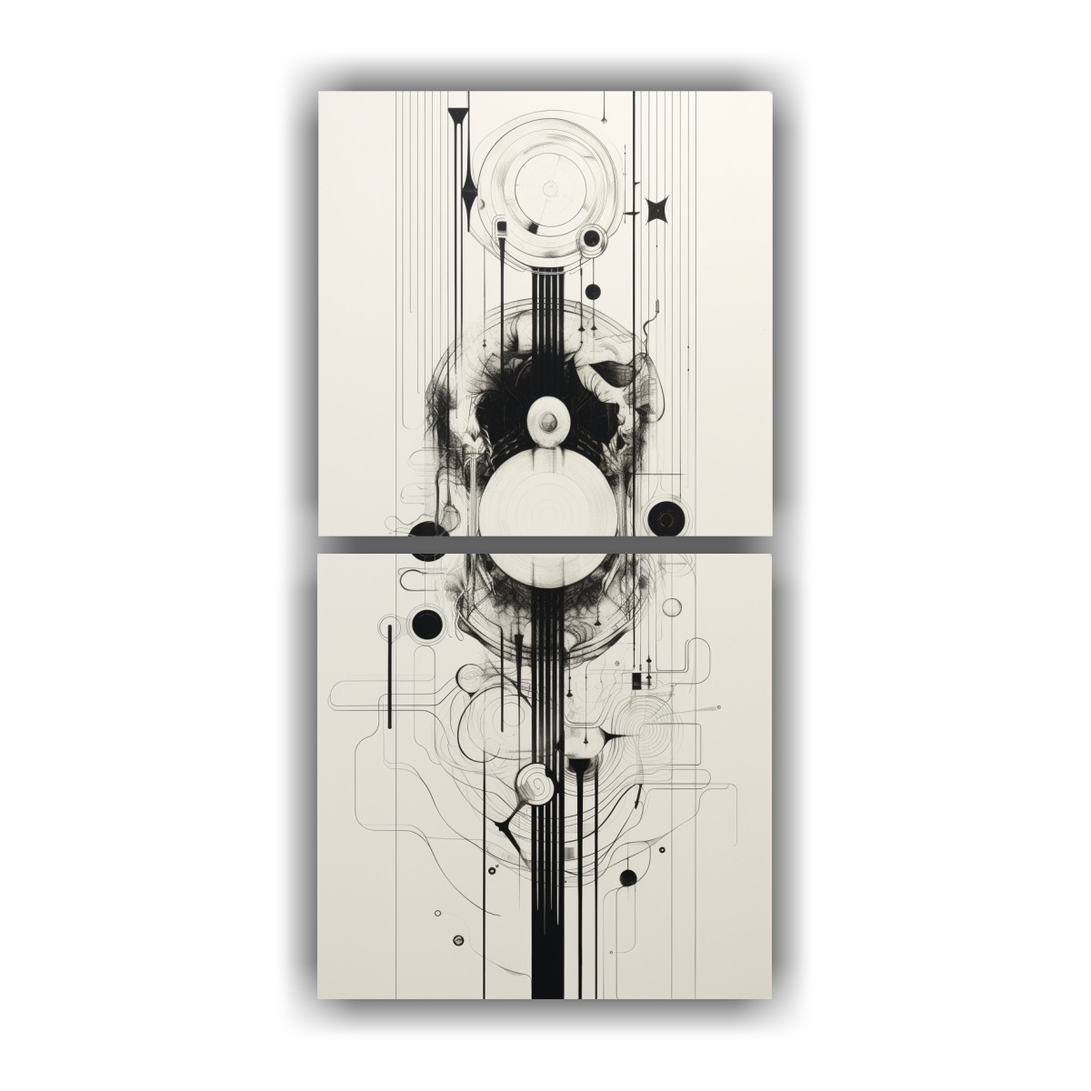 arte-de-pared-l-neas-m-gico-blanco-y-negro